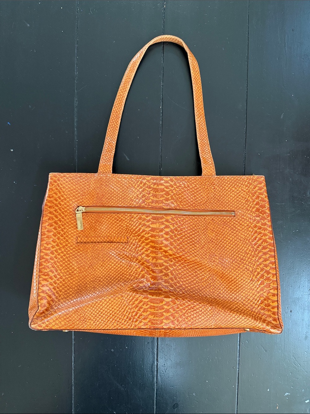 HOBO "Burnt Sienna" Leather Embossed -Snake Shoulder bag
